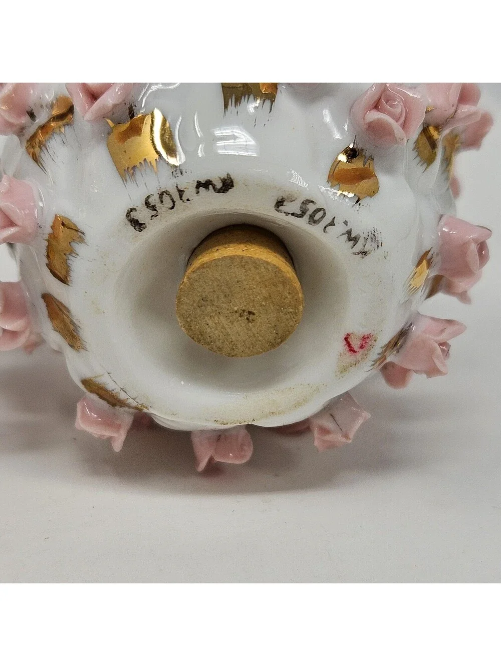 Vintage Lefton Japan Pineapple Shape Pink Rose Salt And Pepper Set Shakers